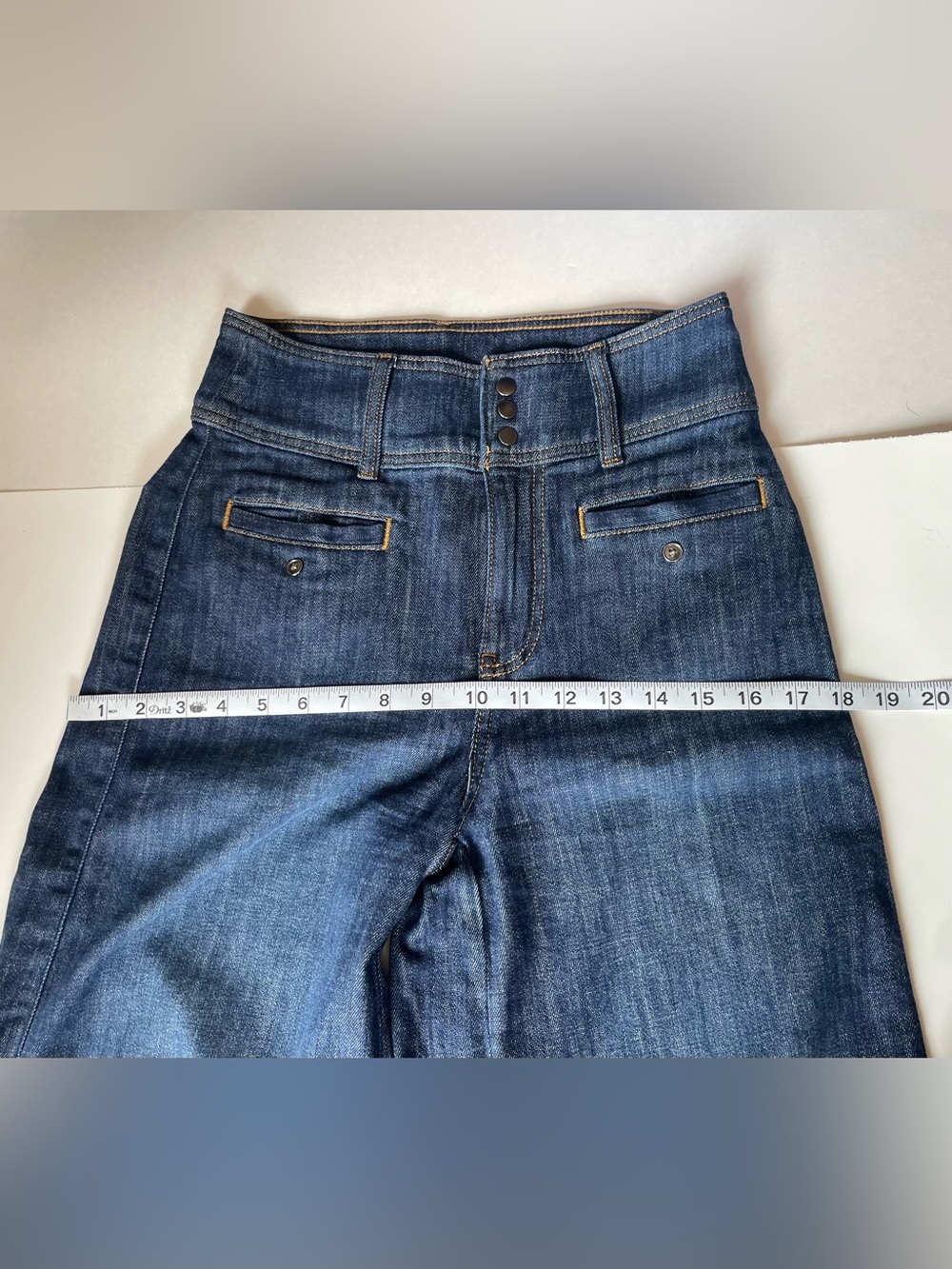 Pilcro by Anthropologie Cotton Dark Wash High-Rise Wide-Leg Denim Jeans - Picture 8 of 9